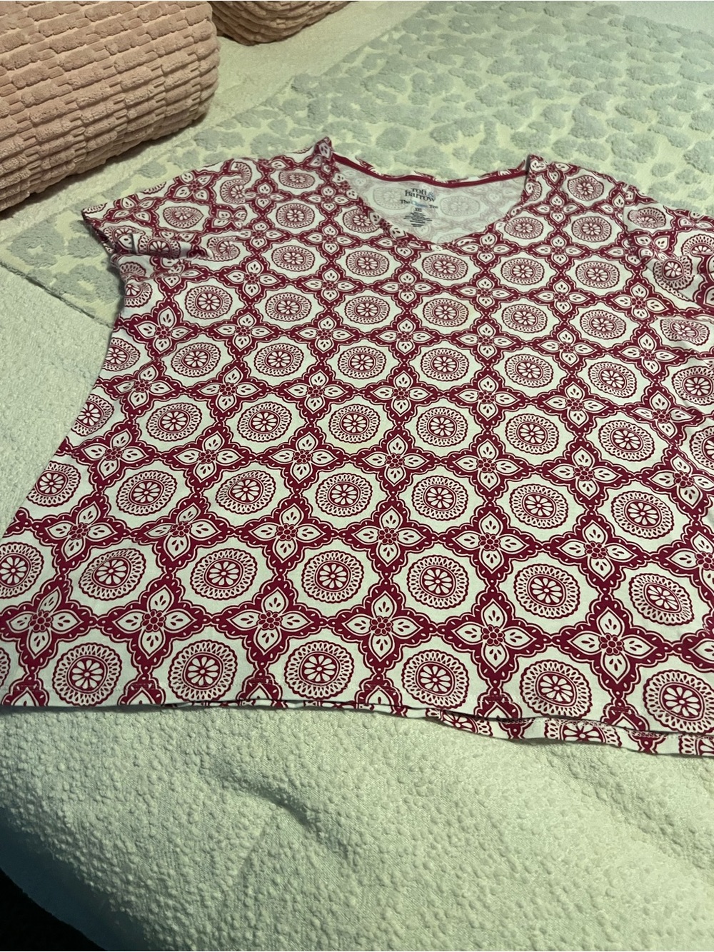 croft & barrow Geometric Short Sleeve Tee